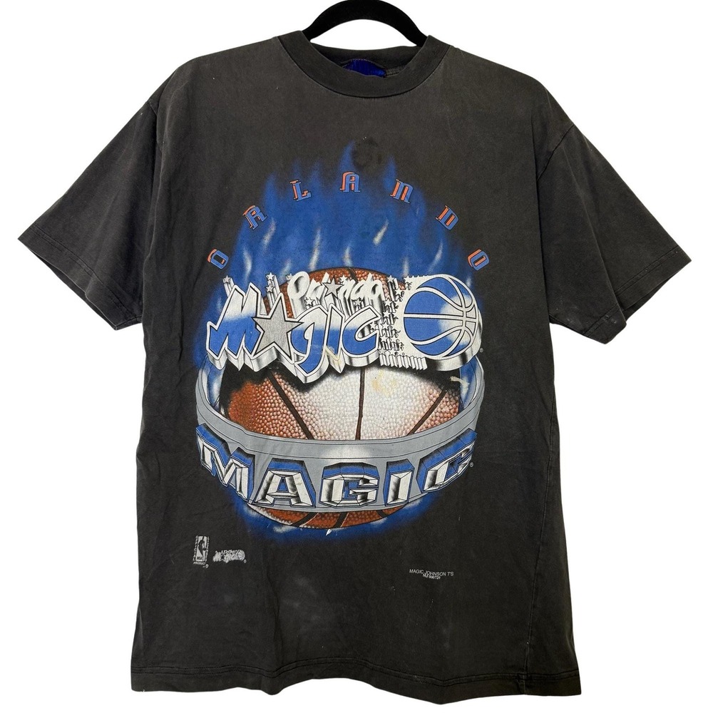 Vintage 90s Orlando Magic Magic Johnson T's T-Shirt NBA Black Small